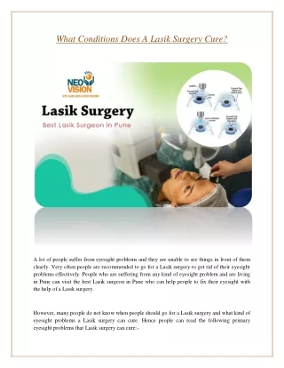 What Conditions Does A Lasik Surgery Cure?