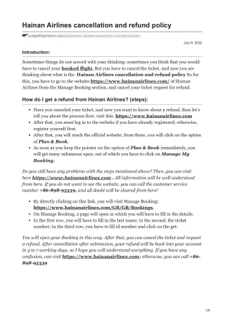 hainan airlines cancellation and refund policy