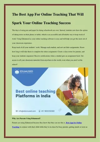 the best app for online teaching that will