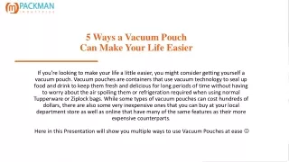 5 Ways a Vacuum Pouch Can Make Your Life Easier
