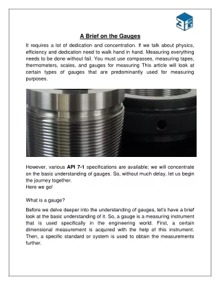 a brief on the gauges
