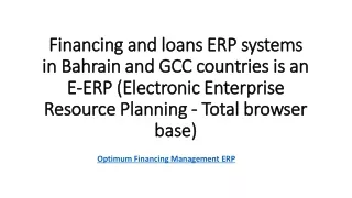 Financing and loans ERP systems in Bahrain PDF