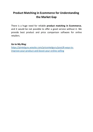 product matching in ecommerce for understanding