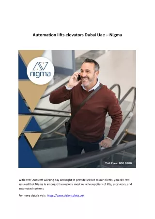 Automation lifts elevators Dubai Uae – Nigma