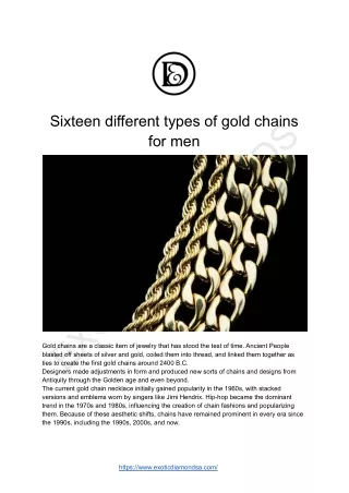 Sixteen different types of gold chains for men