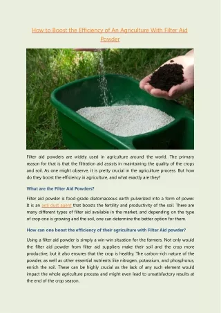 how to boost the efficiency of an agriculture