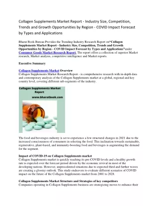 collagen supplements market report industry size