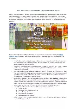ncert solutions class 11 chemistry chapter 1 some