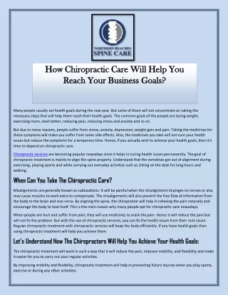 How Chiropractic Care Will Help You Reach Your Business Goals