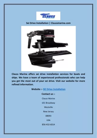 sei drive installation claussmarine com