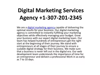 digital marketing services agency 1 307 201 2345