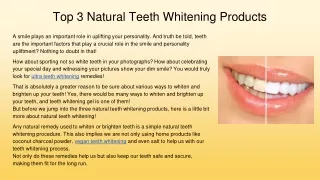 top 3 natural teeth whitening products