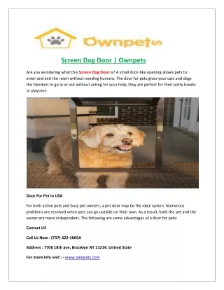 screen dog door ownpets