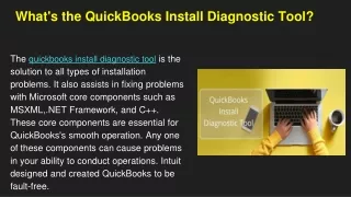 what s the quickbooks install diagnostic tool