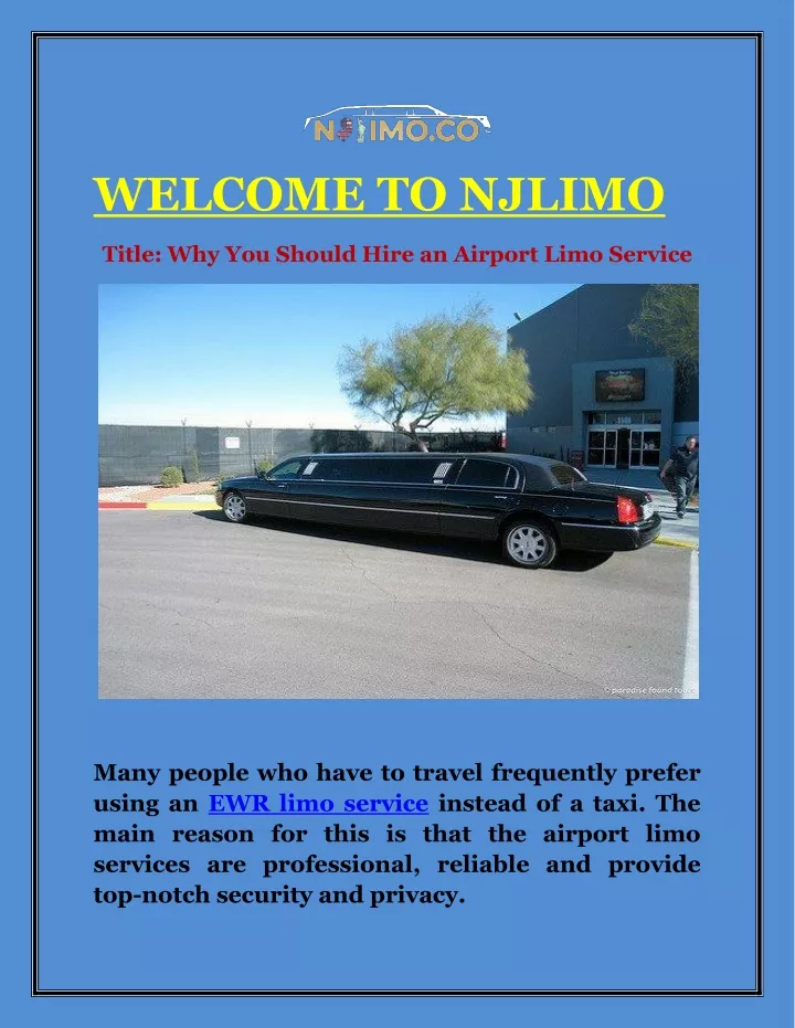 welcome to njlimo