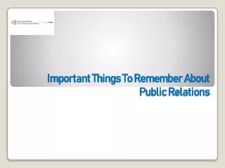 important things to remember about public relations
