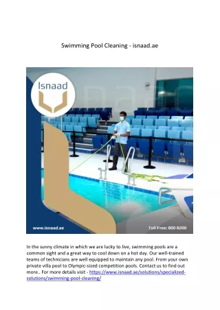 Swimming Pool Cleaning - isnaad.ae
