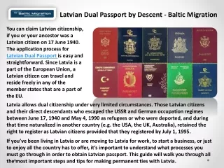 Baltic Migration - Apply for Latvian Citizenship