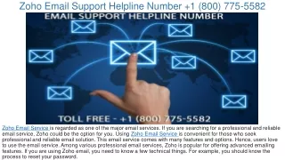 zoho email support helpline number 1 800 775 5582