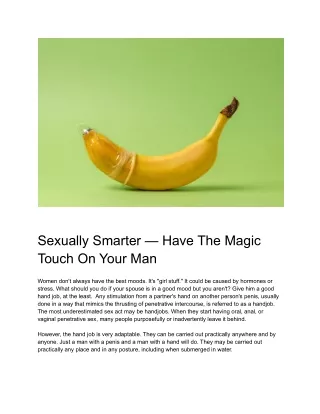 sexually smarter have the magic touch on your man