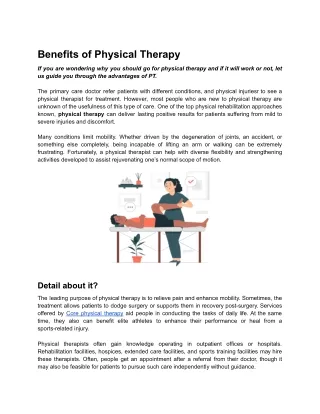 Benefits of Physical Therapy