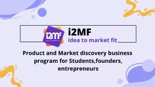 Product and Market discovery business
