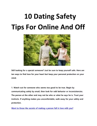 10 Dating Safety Tips For Online And Off