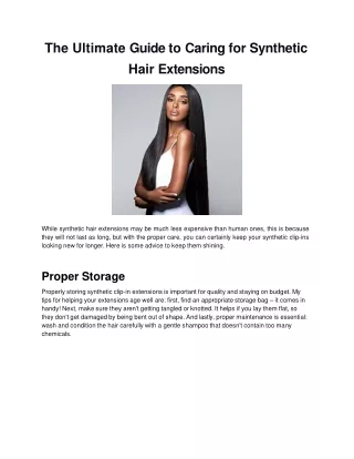 the ultimate guide to caring for synthetic hair extensions