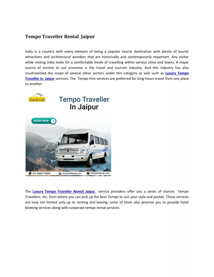 tempo traveller rental jaipur