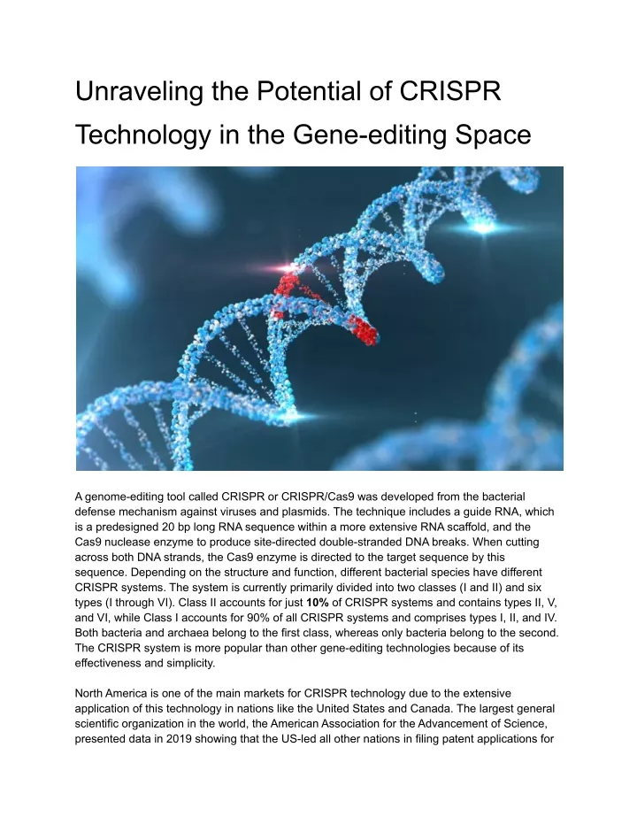 unraveling the potential of crispr technology