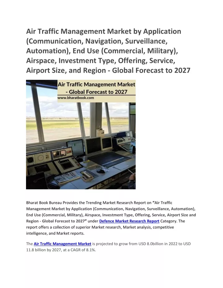 air traffic management market by application