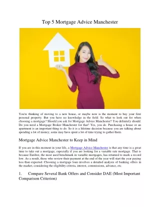top 5 mortgage advice manchester