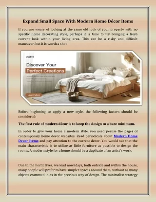 expand small space with modern home d cor items