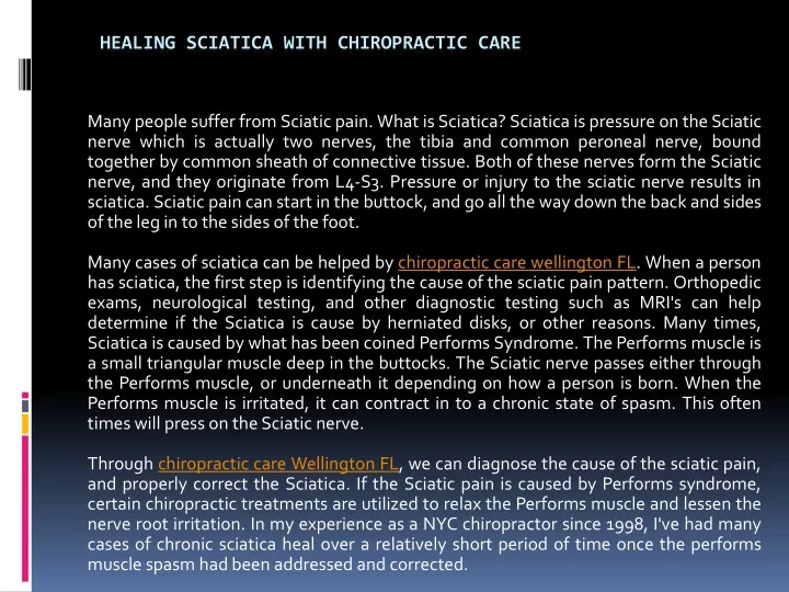 healing sciatica with chiropractic care