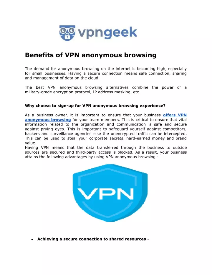 benefits of vpn anonymous browsing