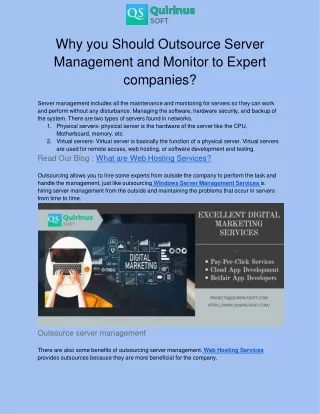 why you should outsource server management and monitor to expert companies