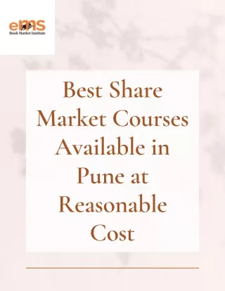 Best Share Market Courses Available in Pune at Reasonable Cost