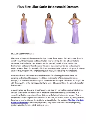 plus size lilac satin bridesmaid dresses