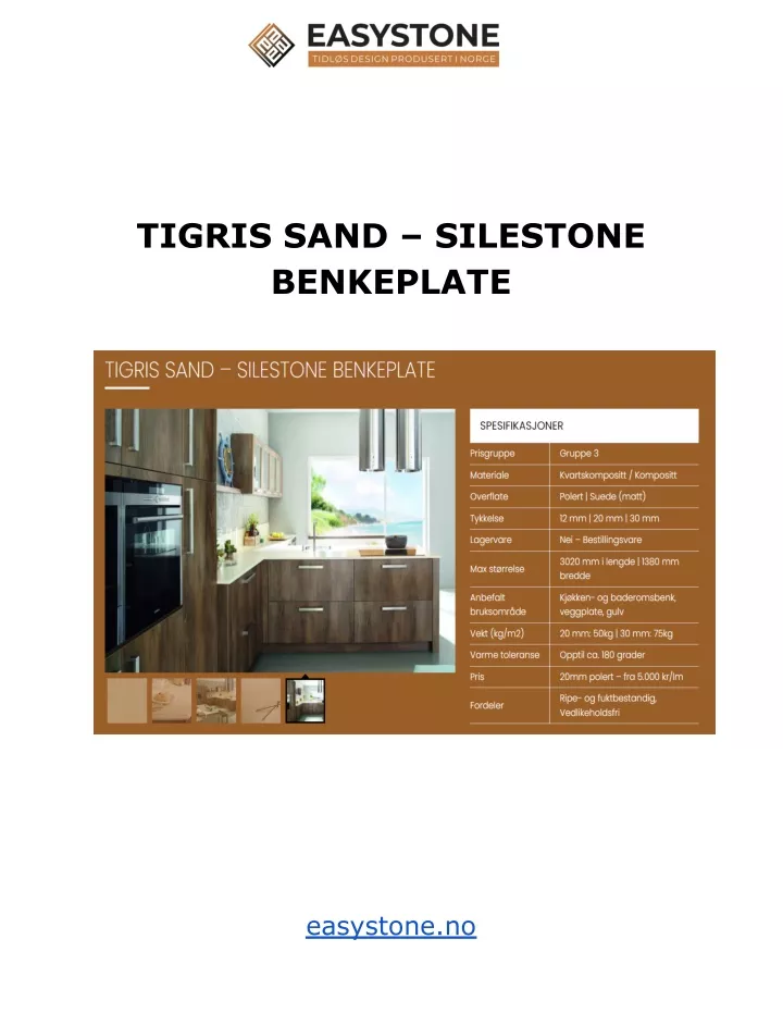 tigris sand silestone benkeplate