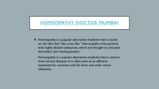 homeopathy doctor mumbai
