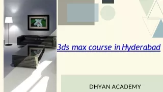 3ds max course in hyderabad