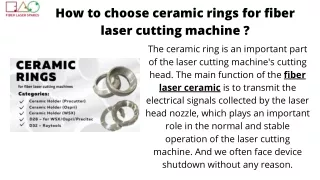 How to choose ceramic rings for fiber laser cutting machine