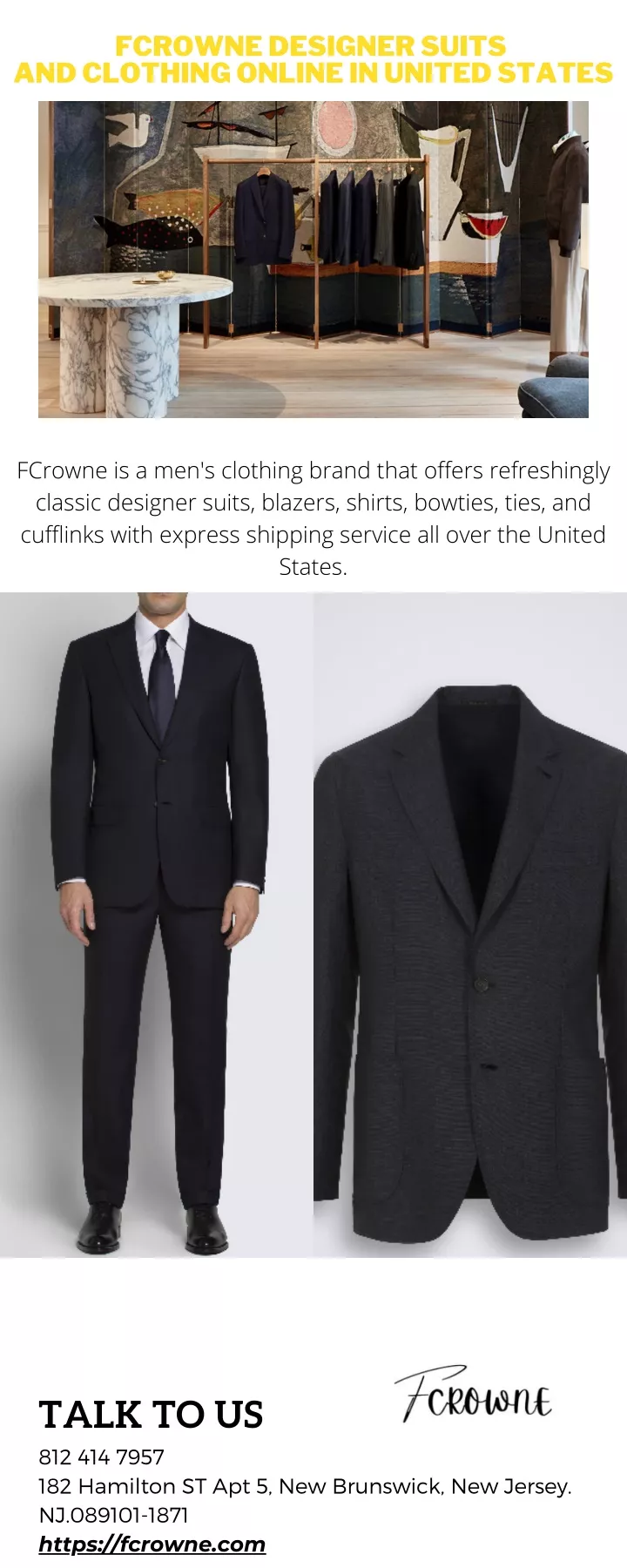 fcrowne designer suits and clothing online