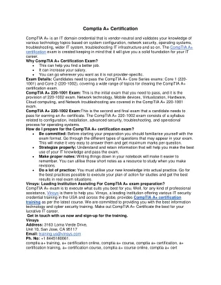 Comptia A  Course