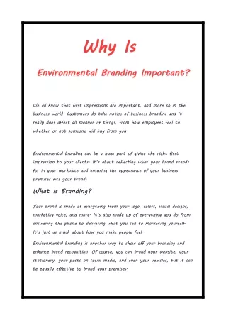 Why Is Environmental Branding Important