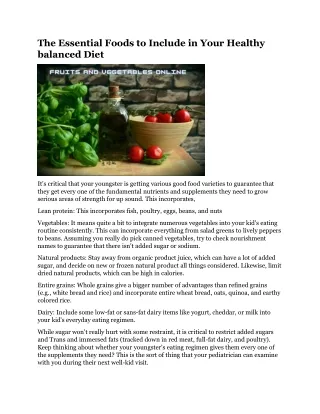 the essential foods to include in your healthy