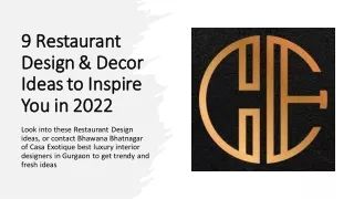 9 Restaurant Design & Decor Ideas to Inspire You in 2022