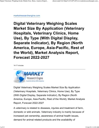 digital veterinary weighing scales market size