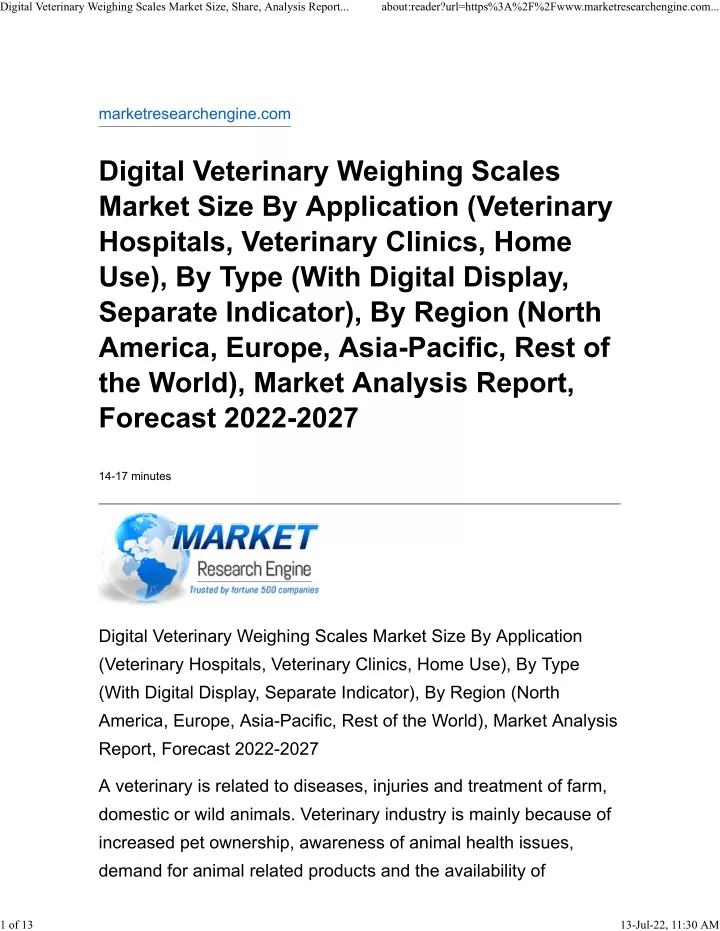digital veterinary weighing scales market size