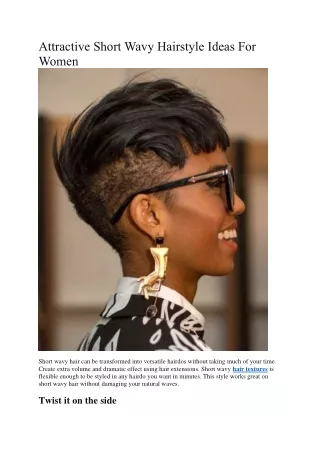 attractive short wavy hairstyle ideas for women